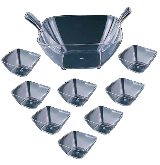 Square Salad Serving Combo Set Bowls, Trays and Dishes Salad Bowls